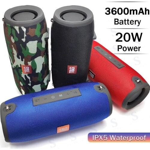 TG118/TG125 Bluetooth Speaker Portable High Power Portable Waterproof For PC/Phone 3600mAh BoomBox Wireless Stereo Speakers