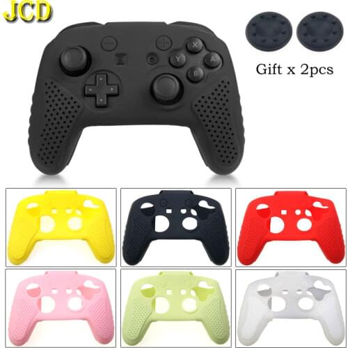 JCD Rubber Case With Joystick Cap For NS Pro Gamepad Soft Silicone Case Protective Skin Cover For Nintend Switch Pro Controller