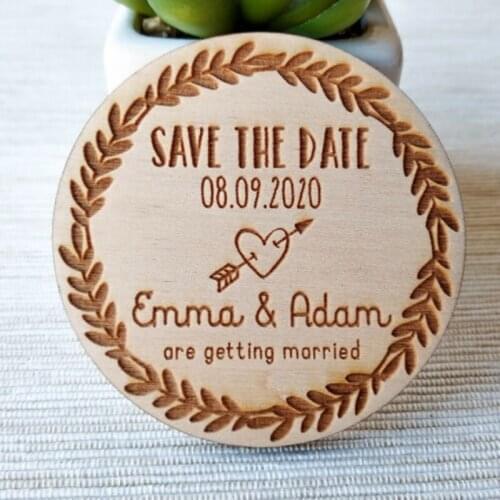 Personalized custom engraved thank you save the date wedding cards invitation souvenir for wedding gift wooden wedding