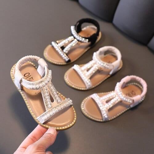 Baby Summer Sandals For Girls Dress Beach Shoes Child Elegant Baby Princess Shoe Toddler Fashion Beading 2021 1 2 3 4 5 6 Year