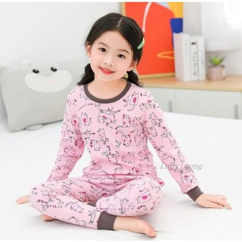 Kids Pajamas Sets Childrens Sleepwear Baby Pyjamas Boys Girls Clothes Full Sleeve Pijamas Cotton Nightwear Clothes Home Dress
