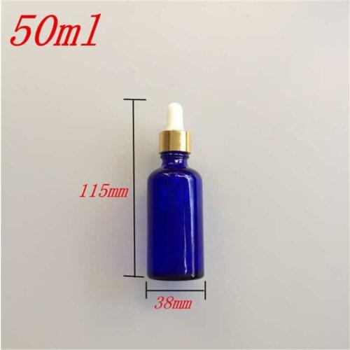 10 pcs 38x115 mm Plastic Head Dropper Dark Blue Bottles DIY 50 ml Empty Essential Oil Perfume Glass Bottles