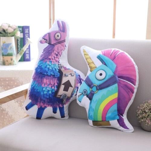 Fortnite Toys Plush Alpaca Pillow Unicorn Rainbow Horse Doll Double-sided Printing Pattern Kid Christmas Toy Gift