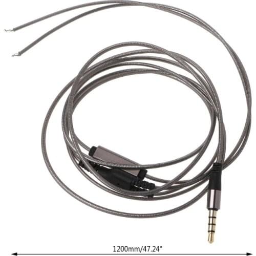 1.2m With Mic DIY Earphone Cable High Quality Replacement Cable Wire For Repair 77HA