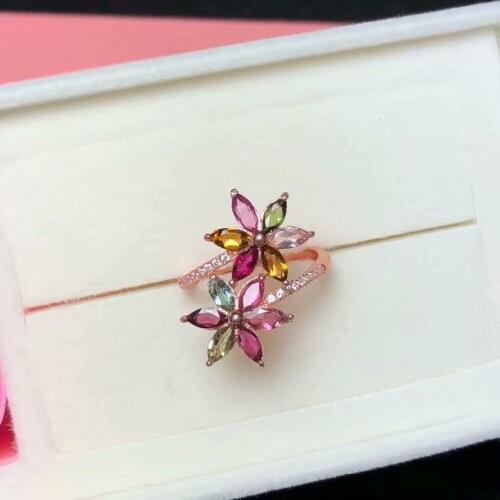 925 Pure silver inlaid with natural seal ring index finger middle finger ring live mouth fashion style package