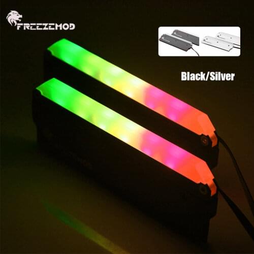2Pcs/lot Freezemod RGB Aluminum Alloy Shell Memory Ram Vest Aurora Symphony SSD Armor 12V/5V Water Cooler RAM Cover Radiator MOD
