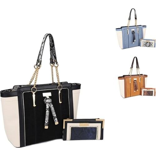 Women Composite Tassel Luxury Leather Purse Handbags Ladies Patchwork Shoulder Bag Designer Top-Handle Female Wallet SY2217
