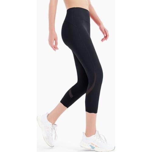 LEGG Mesh Energy Tights Solid Pocket Elastic Yoga Pants Women Running Training Black Gym Legging Fitness Female Sports