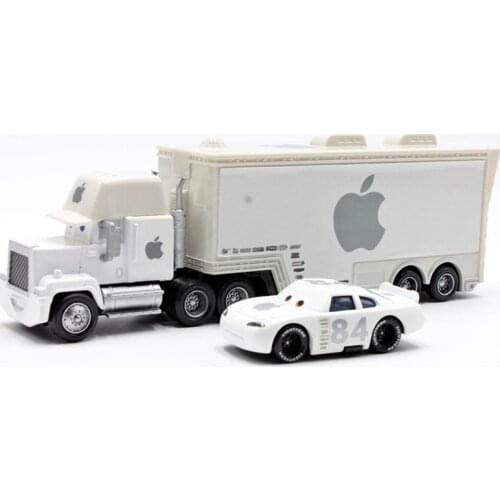 Disney Pixar Cars 2pcs/Lot Apple Mack Uncle Truck And 84 Apple Small Car 1:55 Diecast Metal Alloy Modle Toys Car Gift For Kids
