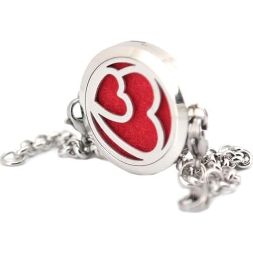 Love Heart Aromatherapy Essential Oils Stainless Steel Perfume Diffuser Locket bracelet(length8.6
