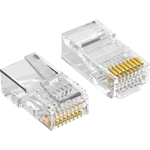 Cat5 RJ45 Connector Cat5E 8P8C Modular Ethernet Cable Head Plug Gold-plated Cat 5 Crimp Network RJ 45 Connector