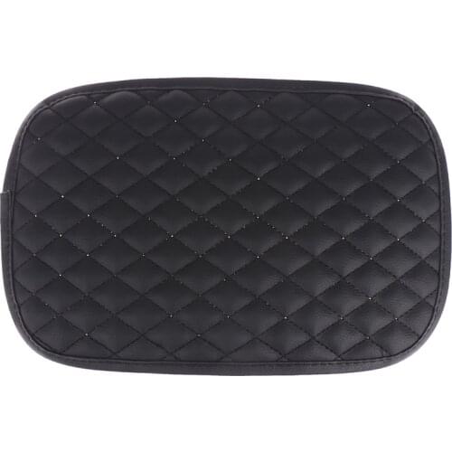 1pc Car Armrest Pad Cover Leather Center Console Box Cushion Mat Protector Black Waterproof Car Accessories Interior Universal