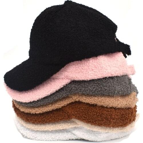 2021 New Fashion Wool Baseball Cap Thicken Warm Pure Color Casquette Hat Men Women Hats Wholesale Winter Caps For Women