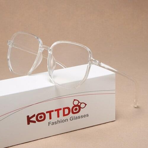 Classic square plastic glasses frame transparent new fashion oversized ladies glasses lens retro myopia glasses