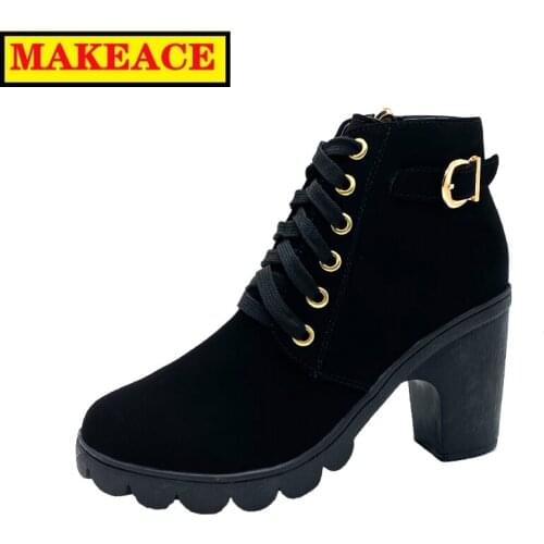2021 autumn new womens boots womens shoes womens thick fur ankle boots womens high heels platform rubber shoes snow boots