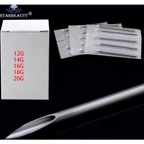 10pcs 12g/14g/16g/18g/20 Disposable Sterile Body Piercing Needles Medical Tattoo Piercing Needles For Navel Nipple Ear Nose Lip