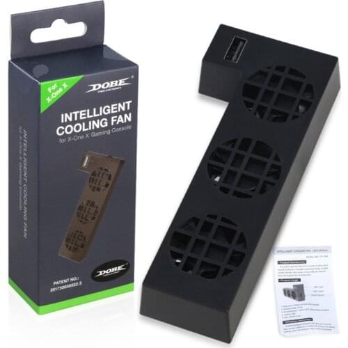 Cooling Fan Cooler Heat Exhauster Temperature Control For Xbox One X Console Controller External 3 Fans USB Smart Cooler