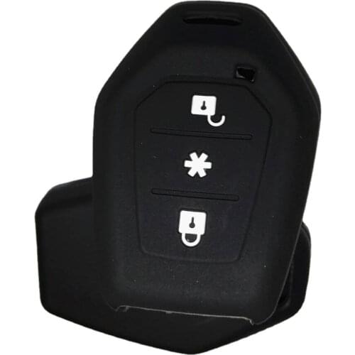 3 Button Rubber Soft Silicone Case BLACK For Mahindra TUV 300 Remote Key Protector