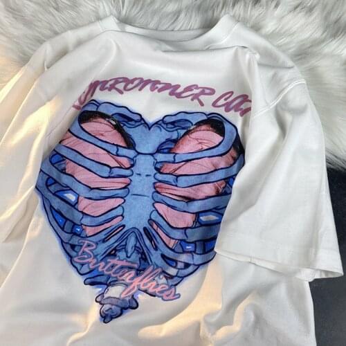 Anime Women T-Shirts Harajuku Goth Punk Print Short Sleeve Plus Size Clothes Oversized T Shirt Female Tops Harajuku Tee Shirt