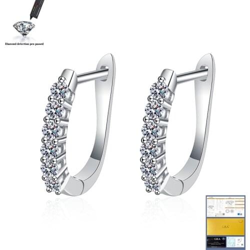 Snowflake Stud Earrings 925 Sterling Silver Jewelry 6.5mm 1.0 Carat Diamond Moissanite Earrings For Women Wedding Gift