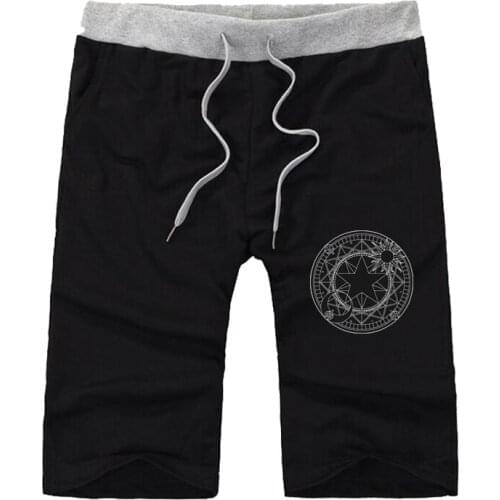 Anime Card Captor Sakura shorts Men Short Sweatpants Workout Solid Knee Length Short Pants Casual shorts teenagers