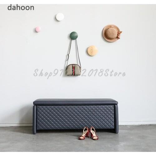 Shoes Changing Stool Nordic Shoe Cabinet Household Door Creative Storage Stool Storage Stool Leather Clothing Store Shoes Wearin