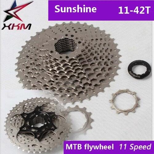 SUNSHINE MTB Mountain Bike Bicycle Parts 11 Speed Flywheel 11-42T Gear Crankshaft Set Bicycle Parts Box Sprockets