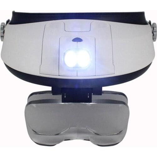 LED Headband Magnifier 1.0-6.0X Magnifying Loupe Detachable Headlamp Magnifying Glass With 5 Replaceable Lens