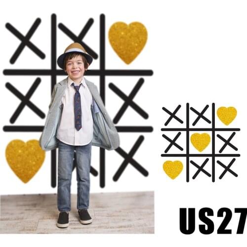 Tic Tac Toe Valentines Day Glittering Love Hearts Background Lovers Baby Photography Backdrops Studio Booth Portrait Wallpaper