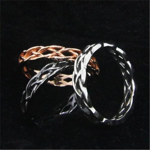 New Size 6-10 cool 925 Sterling Silver Ring Lady Girls S925 Fashion Polish Black Rosegolden Plated Ring