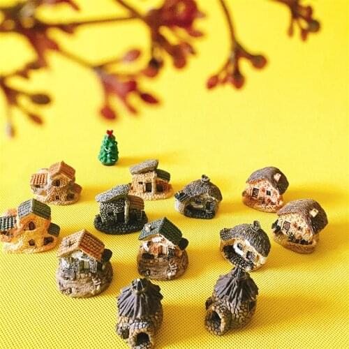 12 pcs/miniatures cottage/tiny house/shabby /cute/ fairy garden/gnome/moss terrarium home decor/crafts supplies