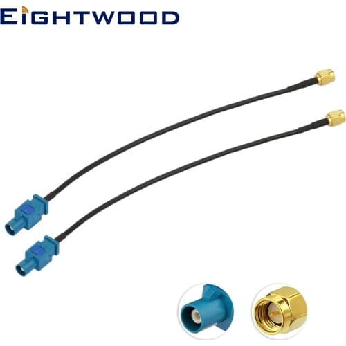 Eightwood 2pcs Car GPS Radio Antenna Cable Assembly Z Fakra Male to SMA Male Connector Pigtail RG174 Cable for Radio TV 20cm 8