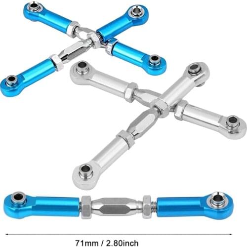 2PCS Steering Rods Aluminium Alloy CNC Steering Linkage Rod Servo Rod RC Car for HSP 94111/94188 RC car Upgrades Accessory Parts