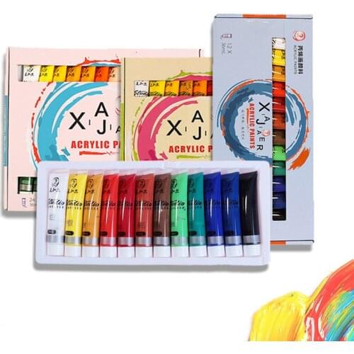 2021 Acrylic Paint 24 Color Suit Textile Fiber Beginner Wall Painting Waterproof Nail Painting Fabric Paint Acrylic Paint Set