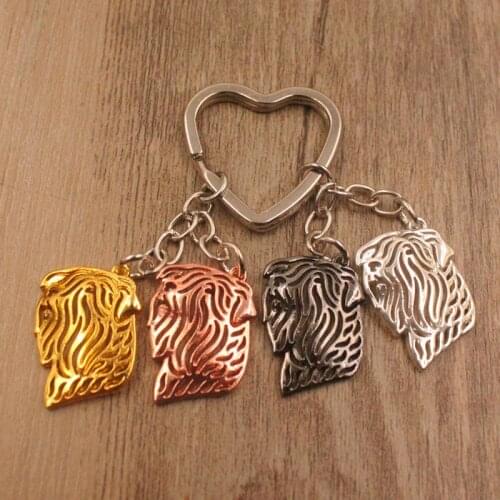 2021 Black Russian Terrier Dog Animal Cute Gold Silver Plated Keychain For Bag Car Women Men Girls Love Jewelry 4 Colors K179