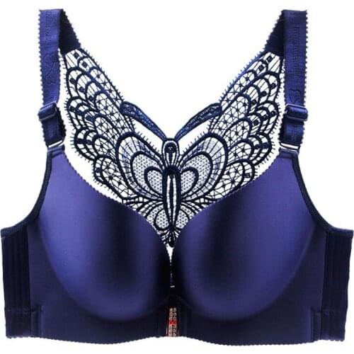 2021 New Design Women Sexy Seamless Front Closure Bra Big Size Butterfly Adjustable Push Up Bra Women Brassiere Plus Size