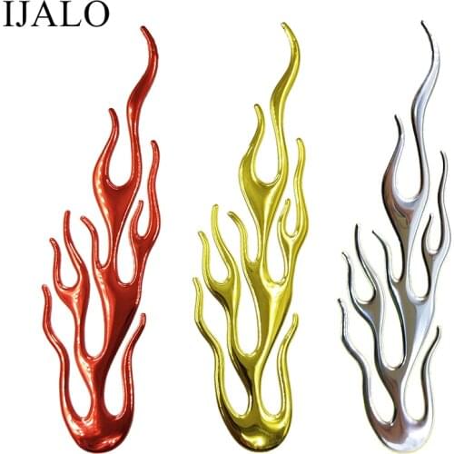 Cool Fire Flame 3D car sticker Car styling emblem badge sticker Rearview mirror car Motorcycle decal soft PVC Chromed sticker