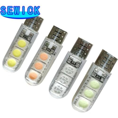 50PCS T10 194 2825 W5W LED 6 SMD Silica Gel Waterproof Light motorcycle Auto Parking Bulb Silicone Shell Car Reading Dome lamp