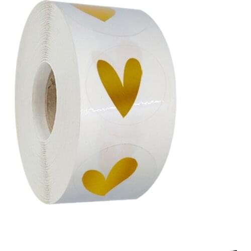 500pcs Gold Clear Heart Envelope Seals Heart Stickers,Thank you Sticker Labels for Small Business,Mailing Supplies,Wedding Party