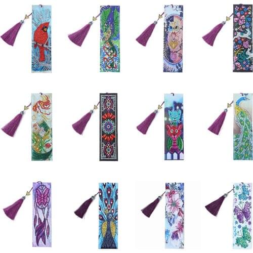 5D DIY Art Diamond Painting Animal Pattern Bookmark Diamond Mosaic Full Embroidery Cross Stitch Home Decoration Gift