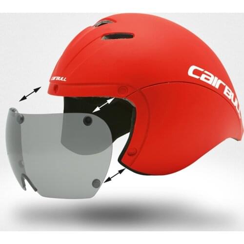 Aero Aerodynamic Helmet TT Time Trial Cycling Helmet For Men Women Goggles Race Road Bike Helmet With Lens Bicycle Equipment