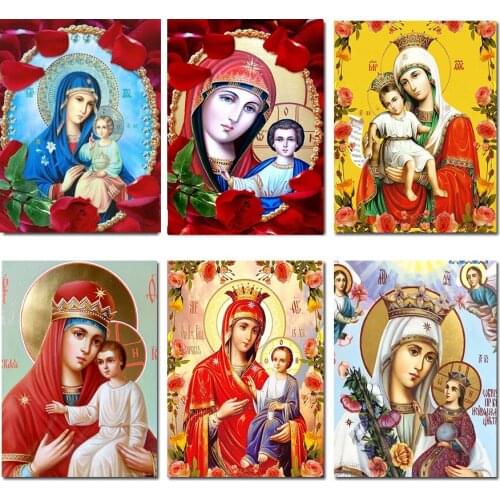 Mother of God Portrait Full Square round 5d Diy Diamond painting diamond embroidery cross stitch Diamond mosaic Nativity,N2304