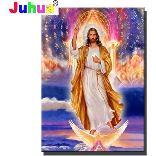 5D DIY Diamond Painting Religious Jesus Full Diamond Embroidery Cross Stitch Kits Mosaic Rhinestones Home Decor Icon Gift