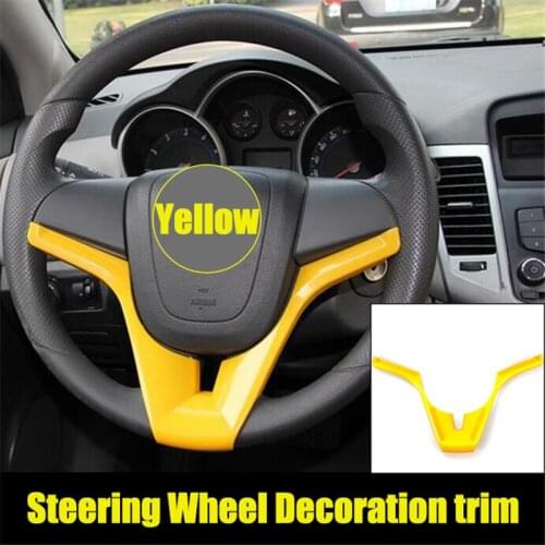 Car Accessories Fit For Chevrolet Cruze Sonic Trax Tracker steering Wheel Chrome Trim Cover Insert Sticker