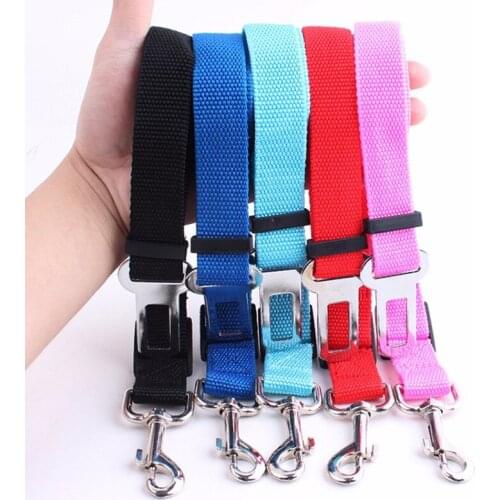 Pet Dog Cat Car Seat Belt Beagle Bulldog Adjustable Harness Seatbelt Leash For Small Medium Dogs Travel Clip Pet Supplies