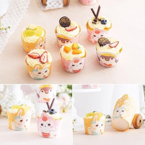 10PCS Colorful Cartoon Paper Cake Cupcake Liner Baking Muffin Box Cup Case Party Tray Cake Mold Decorating Tools Cupcake Paper