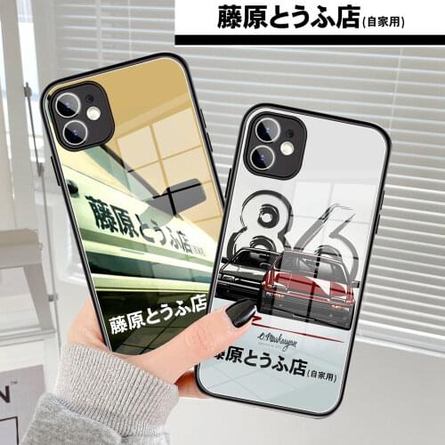 Initial D AE 86 Sports Car Phone Case Tempered Glass For iPhone 11 Pro Max 12 Mini 12 Pro XR XS MAX 8 X 7 6S 6 Plus SE 2020 case