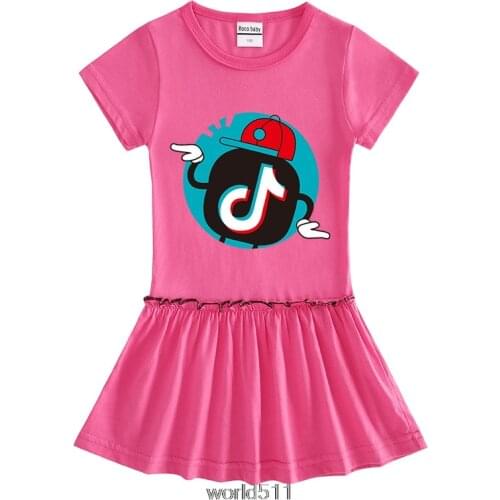 Tik Tok Print dress children Tik Tok princess dress Flying sleeve girls dress kids clothes girl clothes for school party