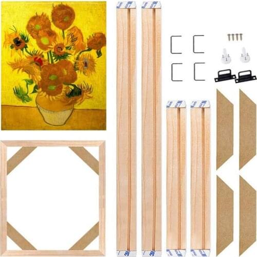 Natural Solid Wood DIY Picture Canvas Frames Accessories Kit Photo Poster Stretcher Bars for Oil Diamond Painting Wall Art Decor