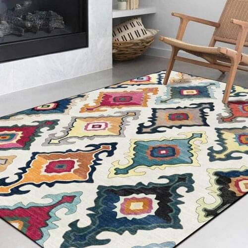 Morocco Style Carpet and Rug Colorful Geometric Home Decor Bedroom Bedside Non-Slip Floor Mats Kitchen Hallway Bathroom Tapete